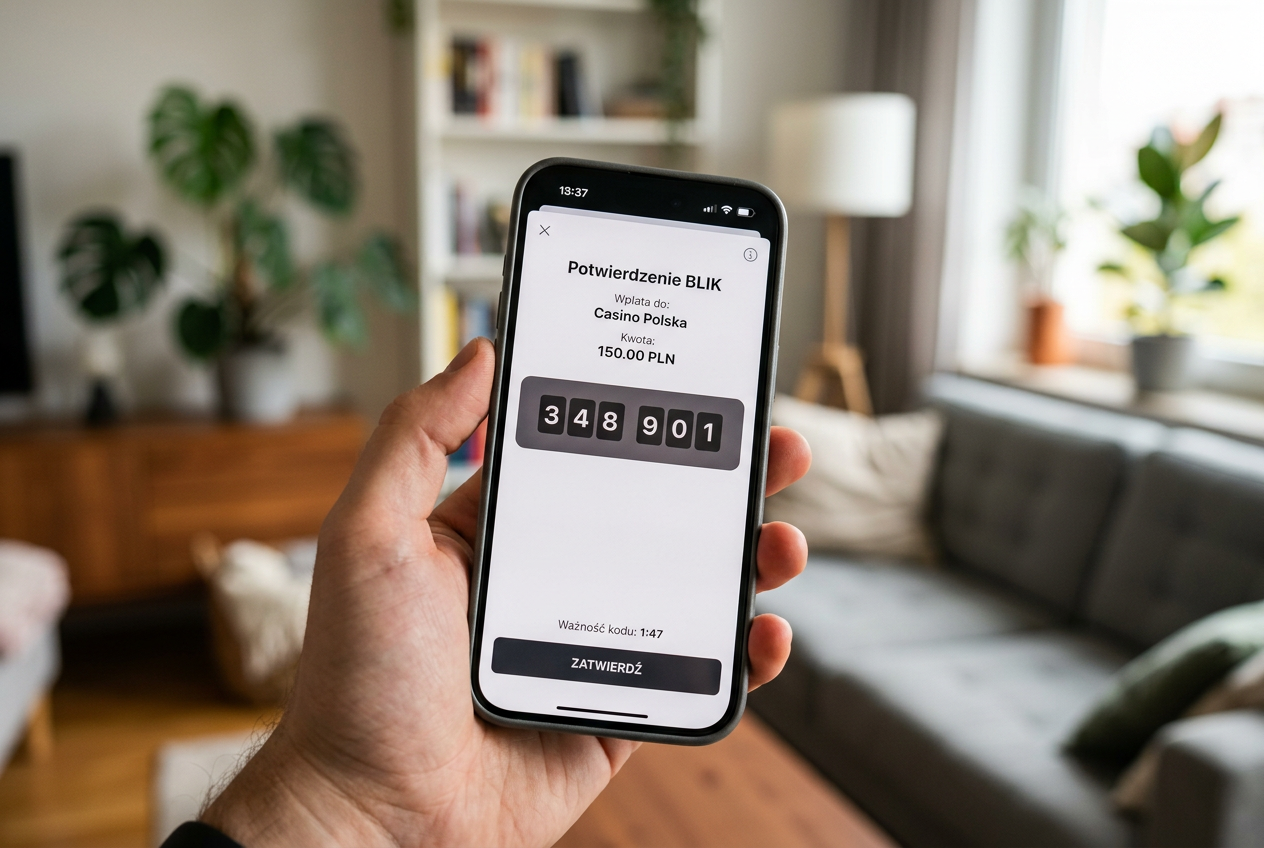 Modern mobile payment interface showing BLIK verification code