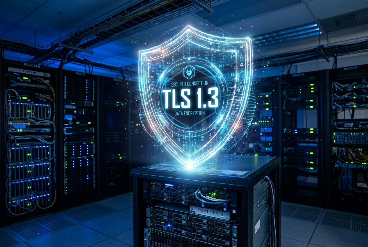 Cybersecurity digital shield representing TLS 1.3 encryption for online casinos